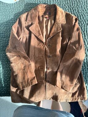 Vintage Danier Brown Suede Button-Front Leather Jacket